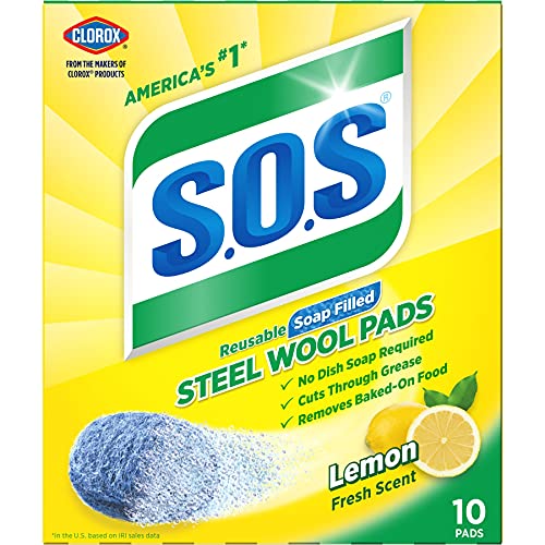 S.O.S Steel Wool Soap Pads, Lemon Fresh, 10 Count - Image 5