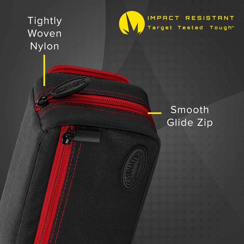 Casemaster by GLD Products Plazma Pro Dart Case Black with Ruby Zipper and Phone Pocket - Image 3