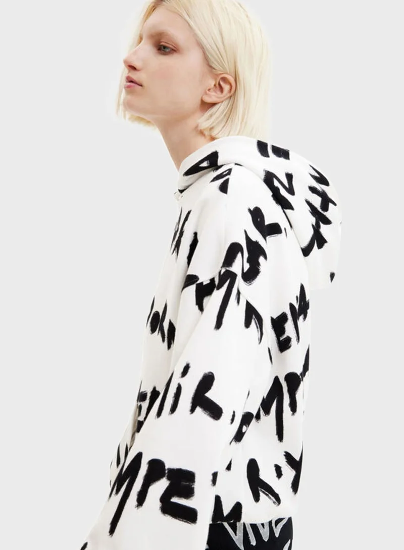 DESIGUAL Text Knitted Hoodie