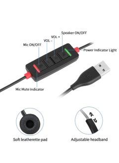 بيوينتي USB Headset with Microphone - Noise Cancelling Mic, PC Laptop Computer Headphone for Home Office, Online Class Skype Zoom  - Image 4