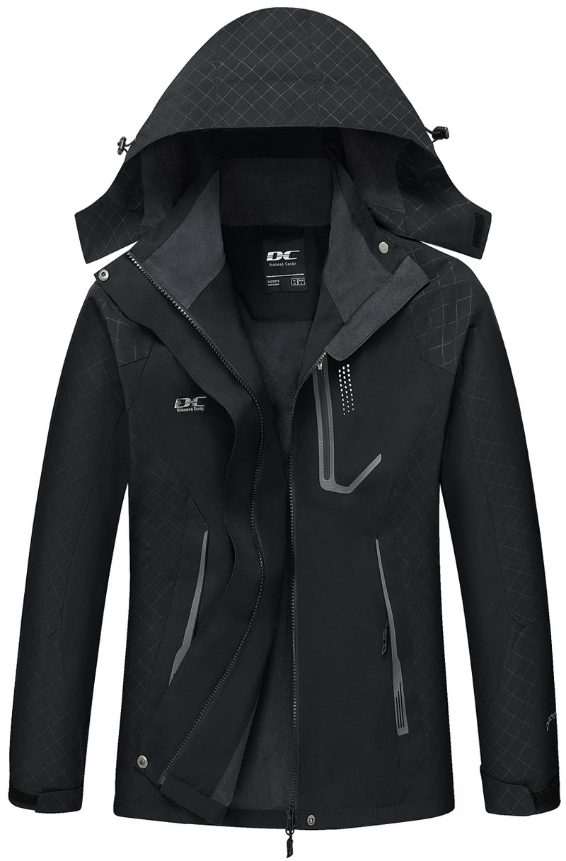 Diamond Candy Womens Waterproof Rain Jacket with Hood Lightweight Outdoors Raincoat