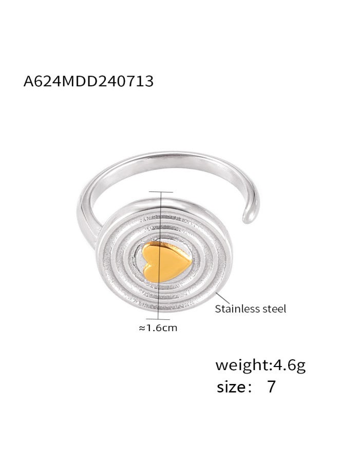 Mystery Niche Opening Geometric Gold Ring Titanium Steel Electroplating 18k Real Gold Fashionable Accessories Combination