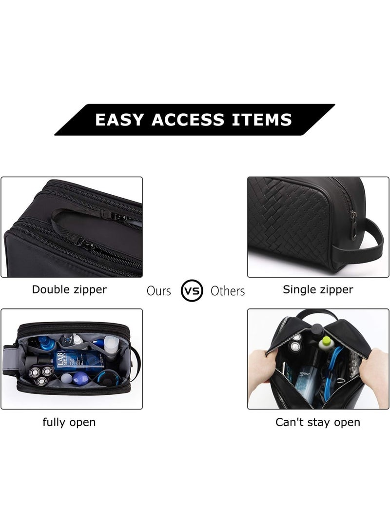 Toiletry Bag for Men, Travel Toiletry Organizer Dopp Kit Water-resistant Shaving Bag for Toiletries Accessories, Black - Image 5