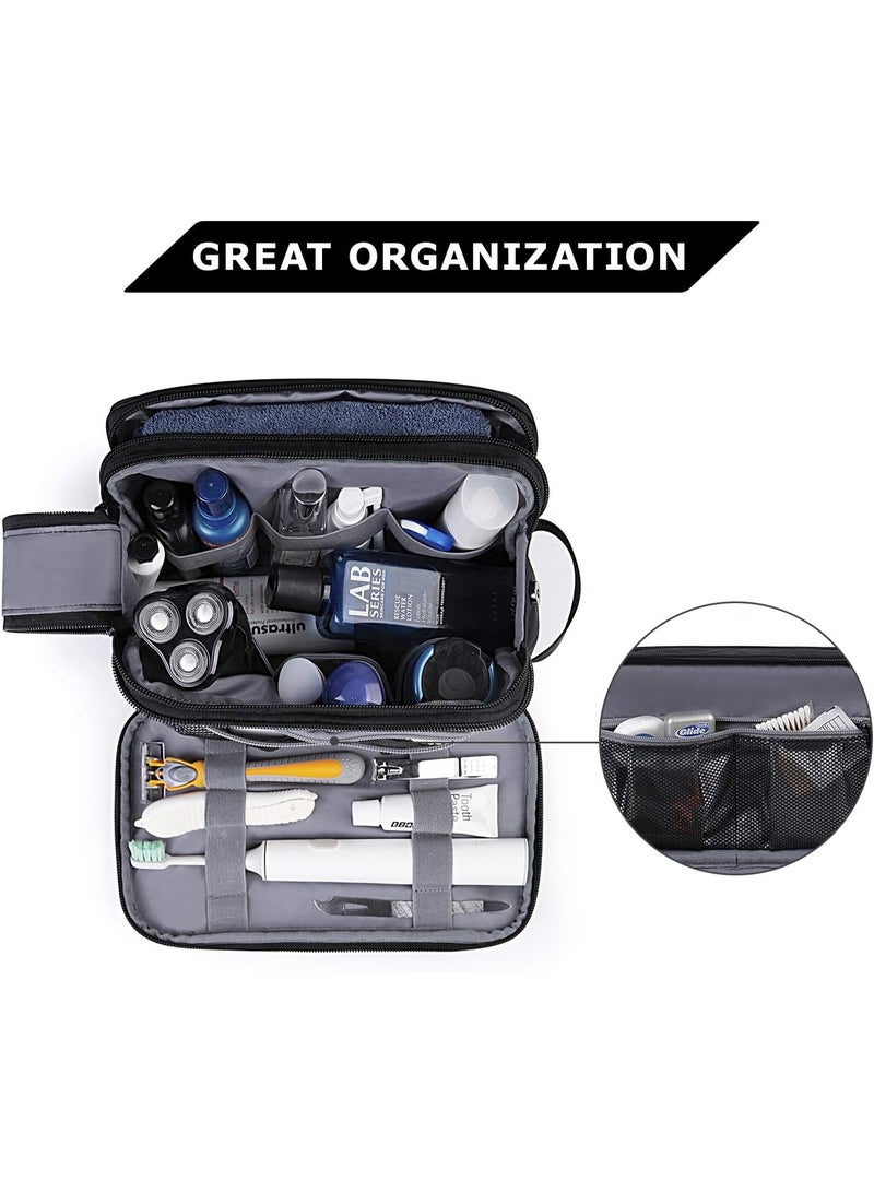 Toiletry Bag for Men, Travel Toiletry Organizer Dopp Kit Water-resistant Shaving Bag for Toiletries Accessories, Black - Image 4