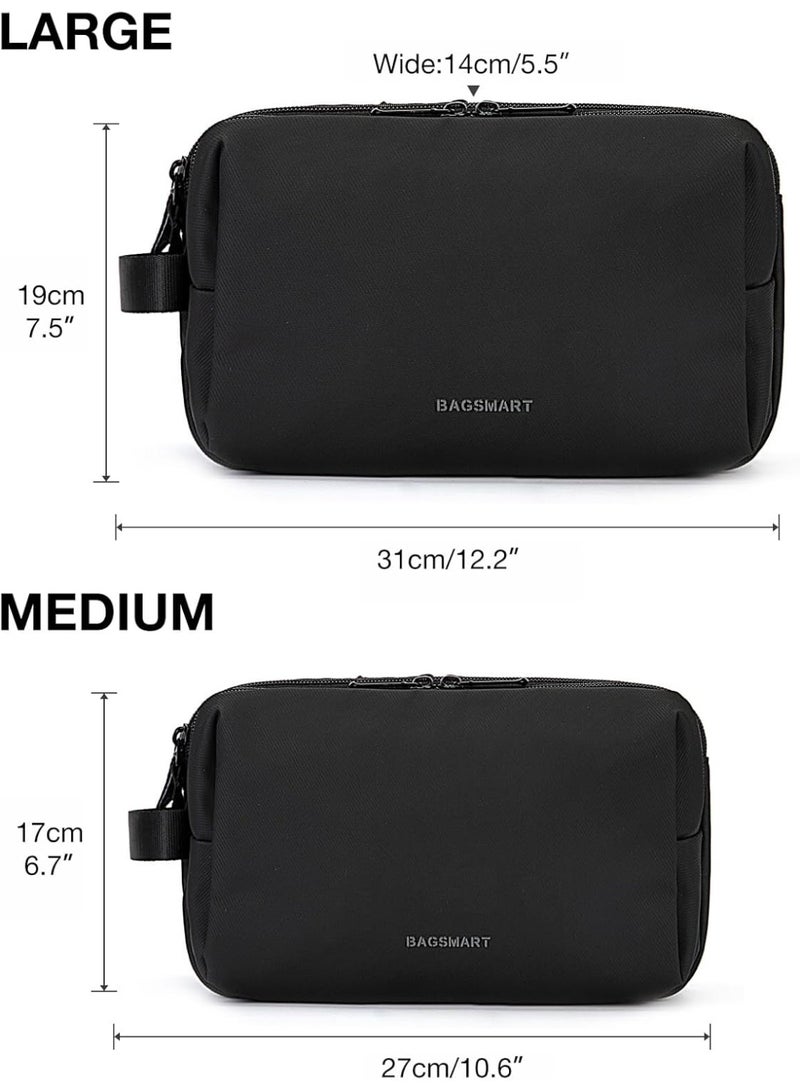 Toiletry Bag for Men, Travel Toiletry Organizer Dopp Kit Water-resistant Shaving Bag for Toiletries Accessories, Black - Image 3