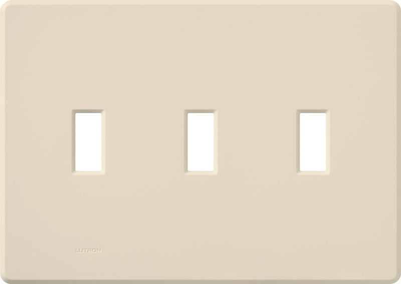 Lutron Fassada 3 Gang Wallplate For Toggle-Style Dimmers And Switches, Fg-3-La, Light Almond (1-Pack) - Image 1
