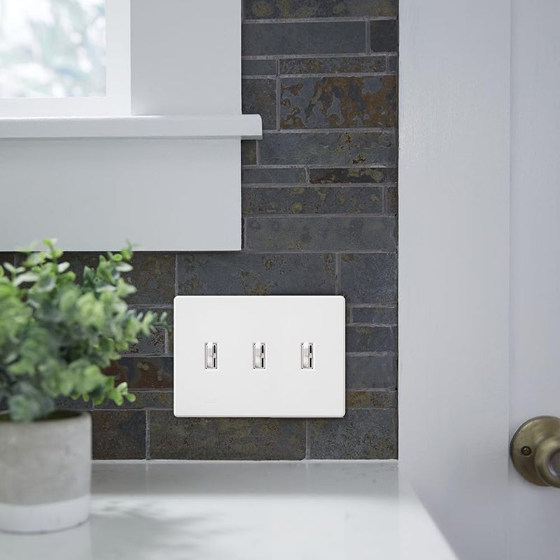 Lutron Fassada 3 Gang Wallplate For Toggle-Style Dimmers And Switches, Fg-3-La, Light Almond (1-Pack) - Image 2