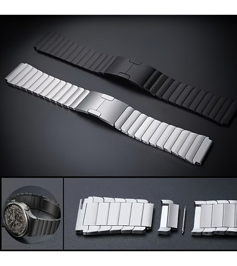 Stainless Steel Strap 22mm Space Gray Adjustable Watch Band For Men - Image 4