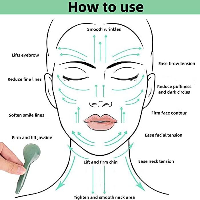 TOP SEWING Jade Gua Sha Massage Tools Facial Tool Natural Green Gua Sha Anti Aging Facial Skin SPA for Rejuvenate Skin Anti-Wrinkle Anti Aging - Image 4
