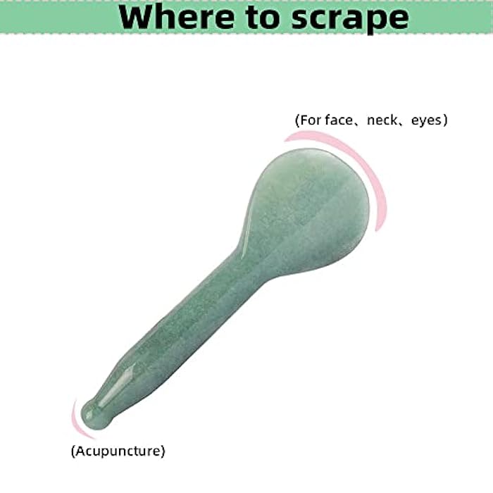TOP SEWING Jade Gua Sha Massage Tools Facial Tool Natural Green Gua Sha Anti Aging Facial Skin SPA for Rejuvenate Skin Anti-Wrinkle Anti Aging - Image 5