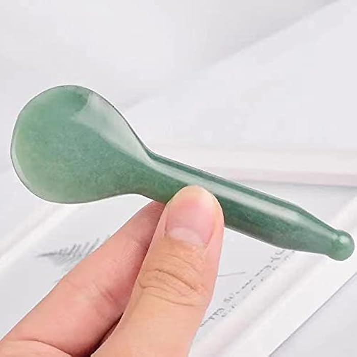 TOP SEWING Jade Gua Sha Massage Tools Facial Tool Natural Green Gua Sha Anti Aging Facial Skin SPA for Rejuvenate Skin Anti-Wrinkle Anti Aging - Image 2