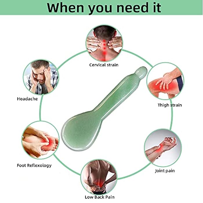 TOP SEWING Jade Gua Sha Massage Tools Facial Tool Natural Green Gua Sha Anti Aging Facial Skin SPA for Rejuvenate Skin Anti-Wrinkle Anti Aging - Image 3