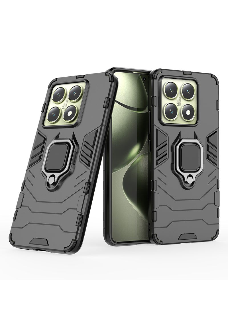 Case for Xiaomi 14T 5G with Kickstand, PC+TPU Dual-Layer,Black - Image 4