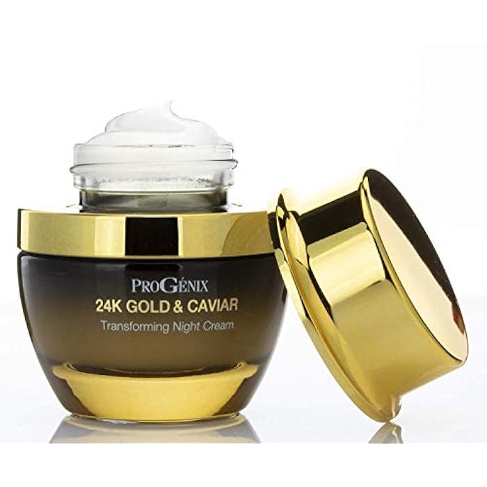 Progenix Retinol Night Cream With Hyaluronic Acid Skin Care Moisturizer Lotion, 24kt Gold + Vegan Green Caviar For Diminishing Fine Lines, Wrinkles, & Dark Spots. 1Oz