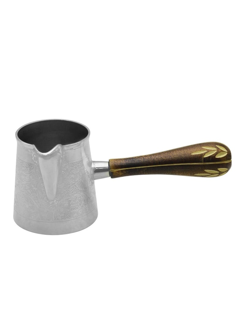RAJ Raj Steel Turkish Coffee Warmer BTCNP3 Arabic Morroccon Greek Pot Warmer for Butter Chocolate and Milk, Stovetop Tea Pot-200ML  - Image 1