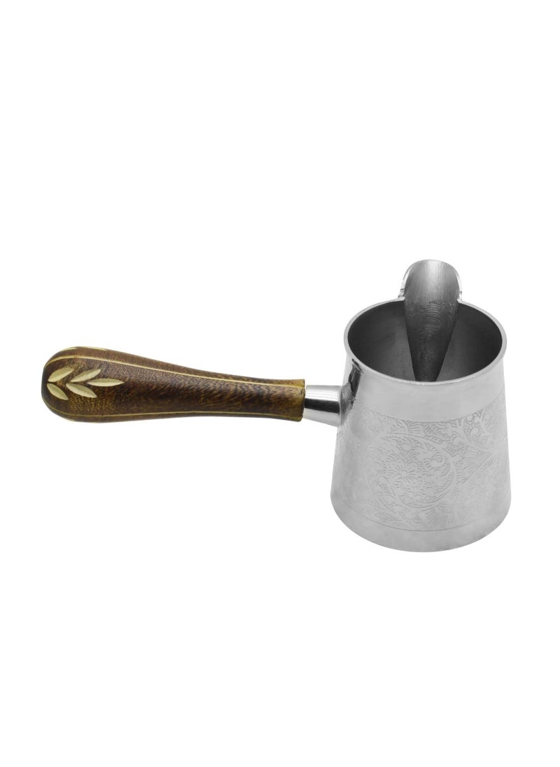 RAJ Raj Steel Turkish Coffee Warmer BTCNP3 Arabic Morroccon Greek Pot Warmer for Butter Chocolate and Milk, Stovetop Tea Pot-200ML  - Image 3