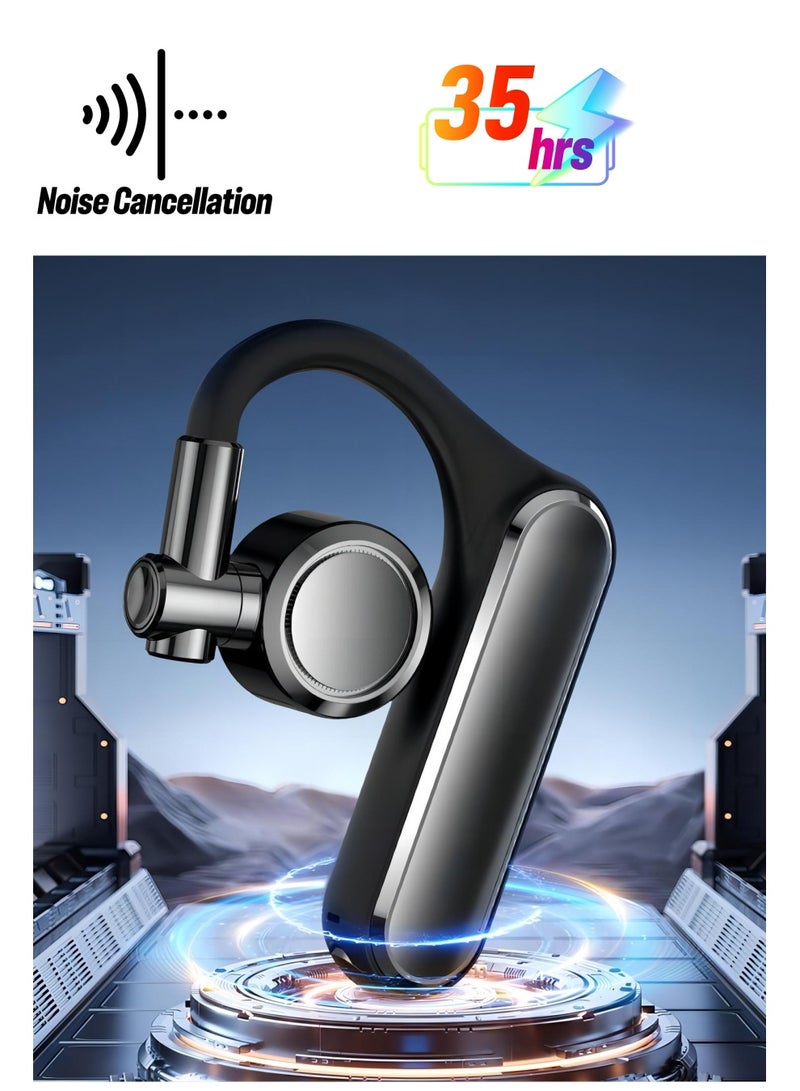 Captaintech Bluetooth earpiece V5.4 Single Ear Bluetooth Headset, with Noise Cancellation and Microphone Compatible, Talk time of 35 Hours Bluetooth Phone Headset, Available for iPhone and Android. (Z8) - Image 1