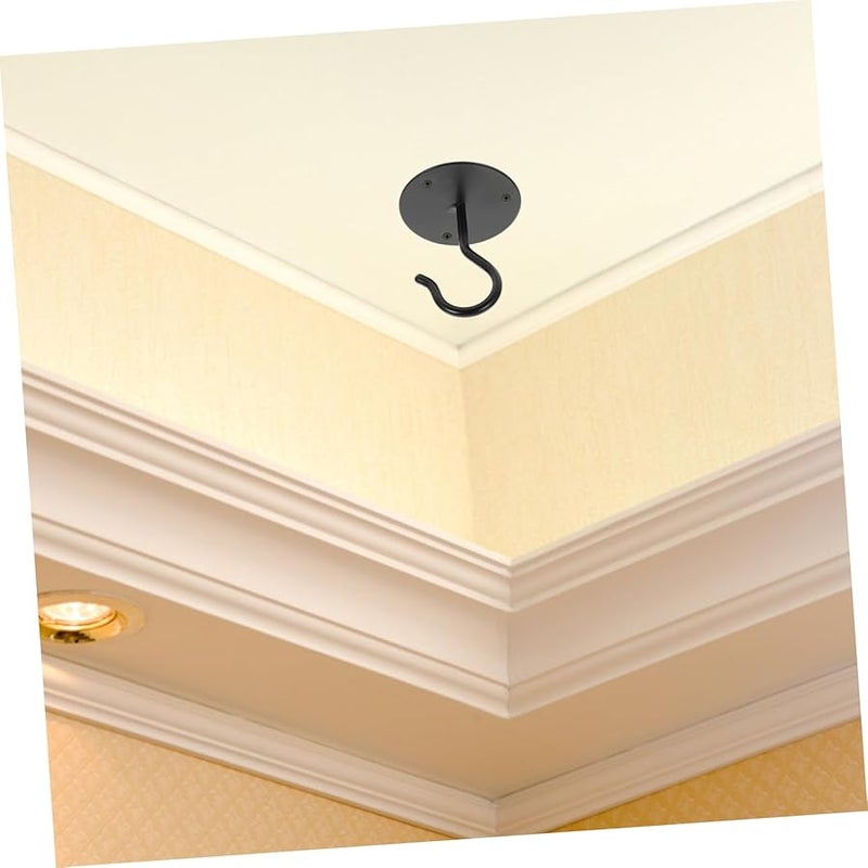 Black Ceiling Hooks 4 Sets for Hanging Plants Bird Feeders Lanterns Flower Pots Outdoor Wall Mount - Image 3