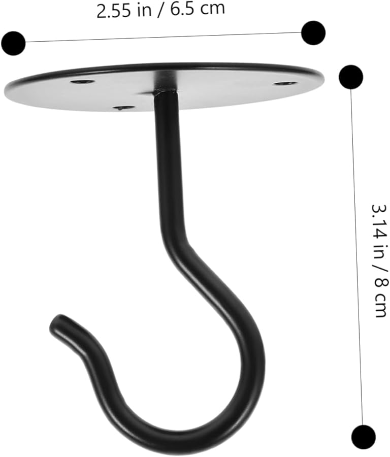 Black Ceiling Hooks 4 Sets for Hanging Plants Bird Feeders Lanterns Flower Pots Outdoor Wall Mount - Image 5