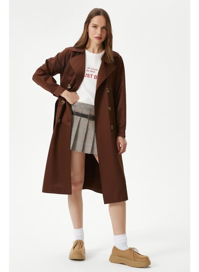 Ritnice Women's Light Seasonal Brown Trench Coat - Image 2