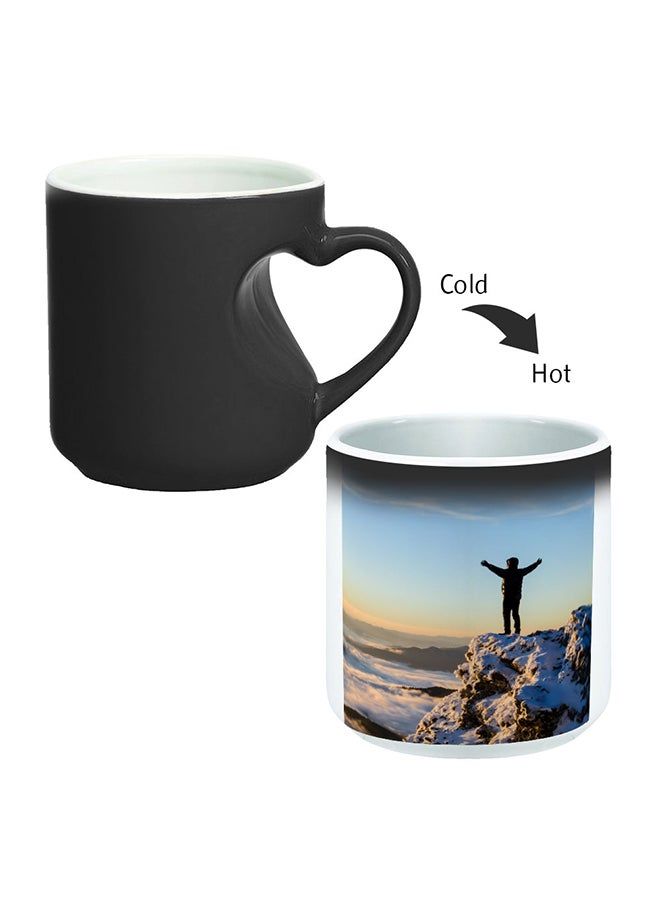 RKN The Summit Printed Magic Coffee Mug With Inner Heart Handle Black 11ounce - Image 1