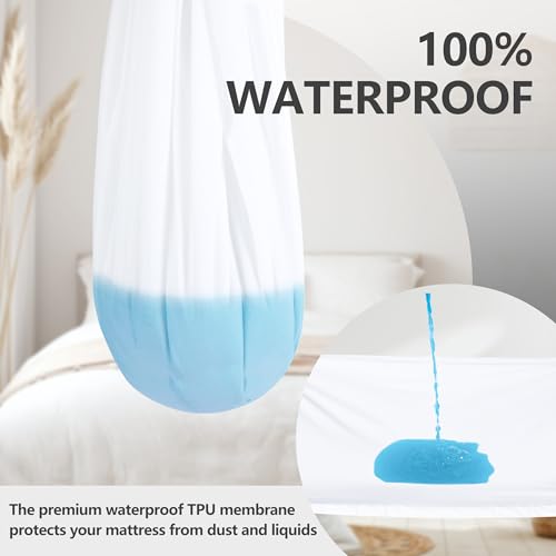 Ruili Waterproof Breathable Mattress Protector, Full Noiseless Premium Smooth Mattress Cover, Deep Pocket Fit Up to 18 Inches, Soft Washable Bed Cover - Image 3