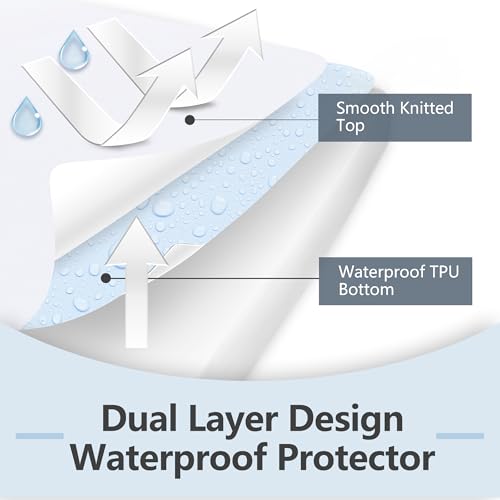 Ruili Waterproof Breathable Mattress Protector, Full Noiseless Premium Smooth Mattress Cover, Deep Pocket Fit Up to 18 Inches, Soft Washable Bed Cover - Image 2