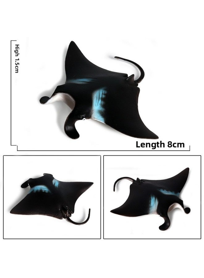 Marine Animal Model Children's Science And Education Toys Devil Fish Fish Fish Simulation Solid Sea Animal Plastic Ornaments-Color:Ox-1291 Manta Ray (black) - Image 5