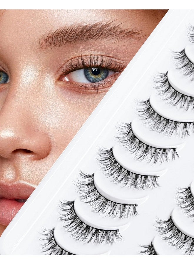 Onlyall رموش مظهر طبيعي رموش صناعية رموش عيون رقيقة رموش مزيفة طبيعية رموش صغيرة رموش ذات حجم حزام رموش ناعمة 10 أزواج Dm01 - Image 2