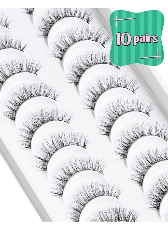 Onlyall رموش مظهر طبيعي رموش صناعية رموش عيون رقيقة رموش مزيفة طبيعية رموش صغيرة رموش ذات حجم حزام رموش ناعمة 10 أزواج Dm01 - Image 5