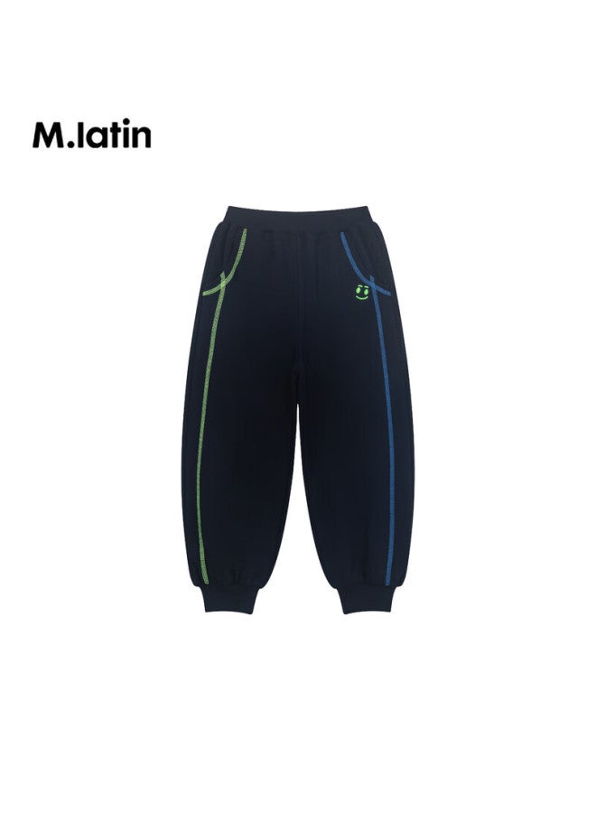 M.latin Children's Pants Autumn New Style, Boys And Girls Big Kids Knitted Trousers, Navy Blue, 120cm - Image 4