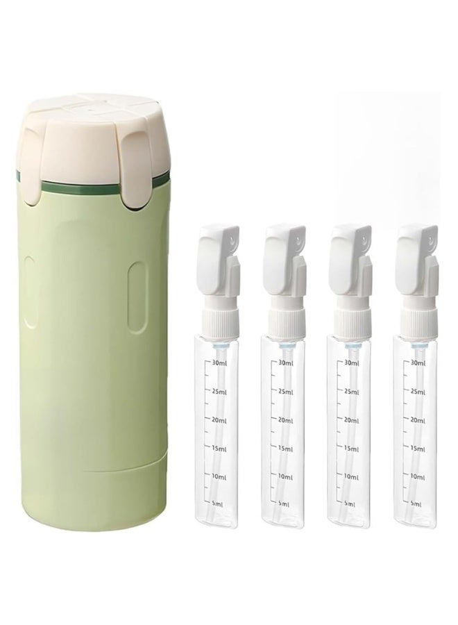 4 in 1 Portable Travel Dispenser Bottles, Reusable Travel Shampoo and Conditioner Containers for Skincare & Toiletri, Leak‑Proof Press‑Type Refillable Bottles Set with 4 Pack 30 ml Liquid Dispenser - Image 1