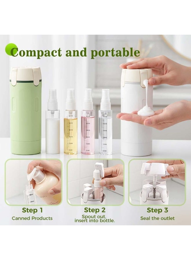 4 in 1 Portable Travel Dispenser Bottles, Reusable Travel Shampoo and Conditioner Containers for Skincare & Toiletri, Leak‑Proof Press‑Type Refillable Bottles Set with 4 Pack 30 ml Liquid Dispenser - Image 2