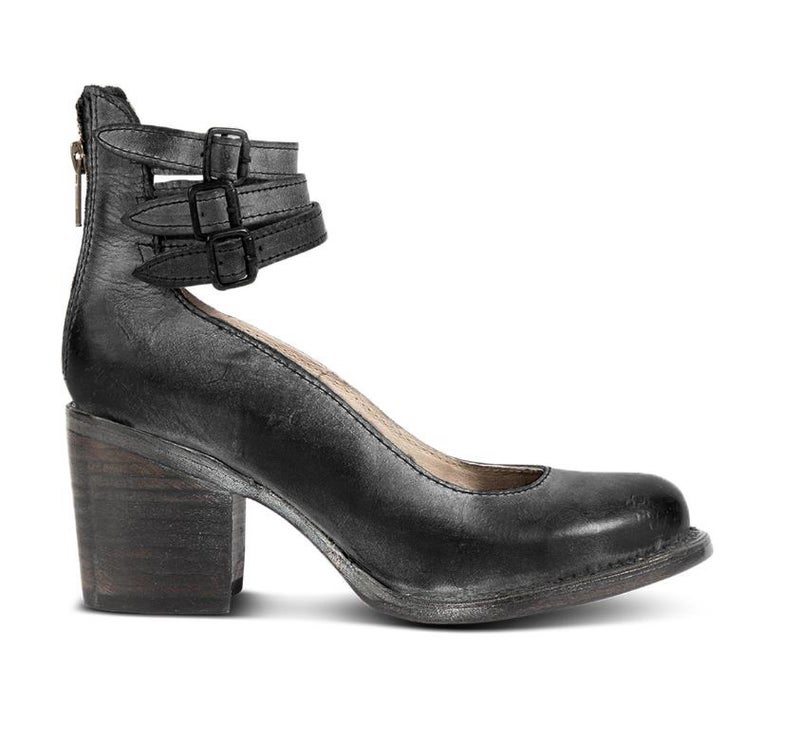 New 2024 Independent Site Back Zipper Thick Heel High Heel Square Heel Shallow Mouth Buckle Women'S Shoes - Image 1