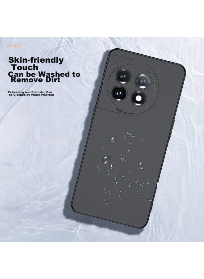 Holdzu Eyes] Case For Oneplus 11, 1+11 Protective Cover, Liquid Silicone Shockproof, Full Lens Protection, Ultra-Thin Frosted Design For Men And Women, New - Graphite Black - Image 3