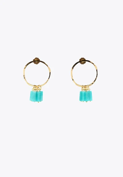 Lola Casademunt Natural stone hoop earrings