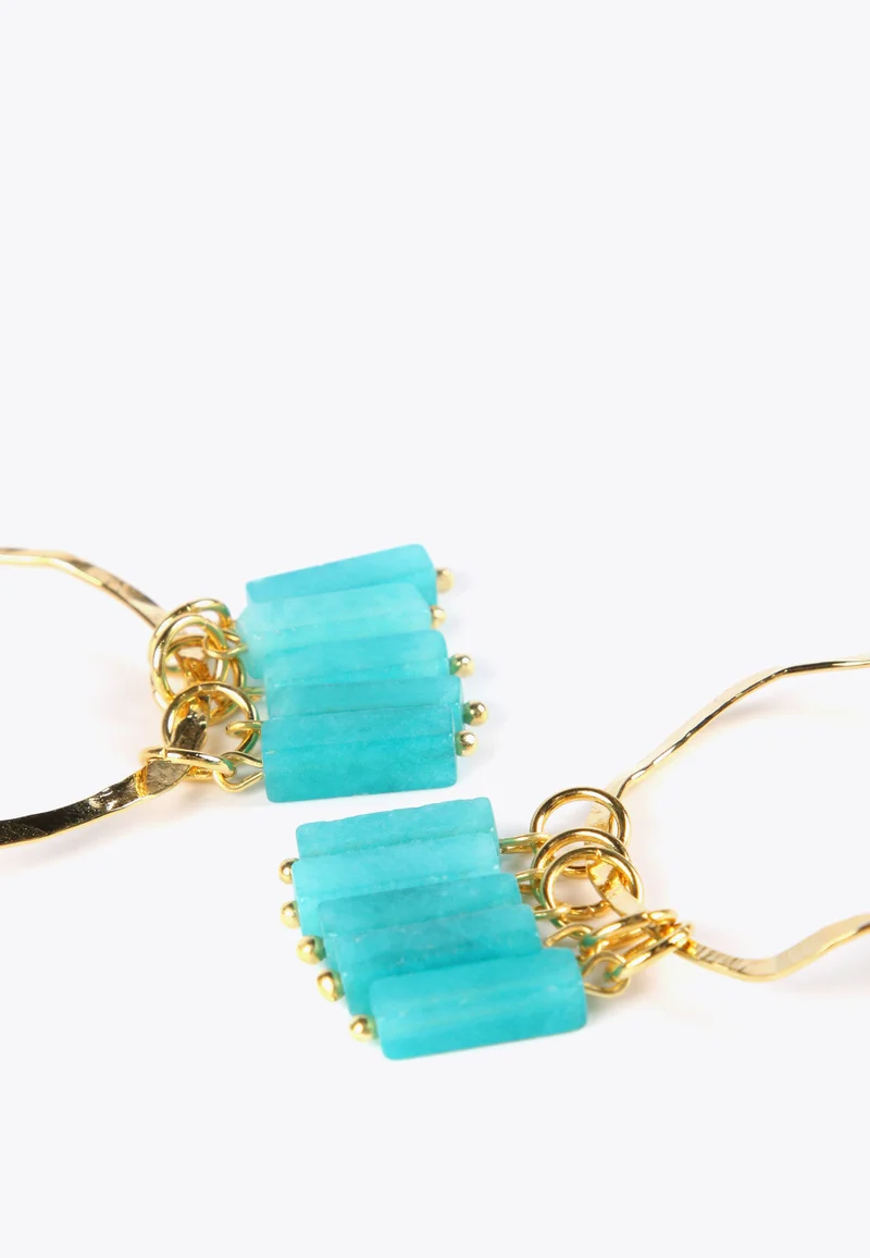 Lola Casademunt Natural stone hoop earrings