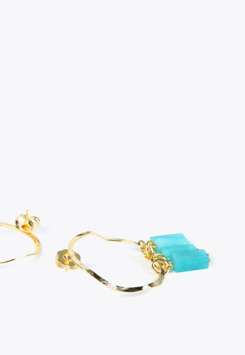 Lola Casademunt Natural stone hoop earrings
