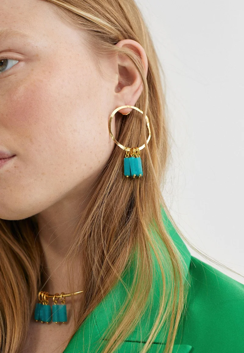 Lola Casademunt Natural stone hoop earrings