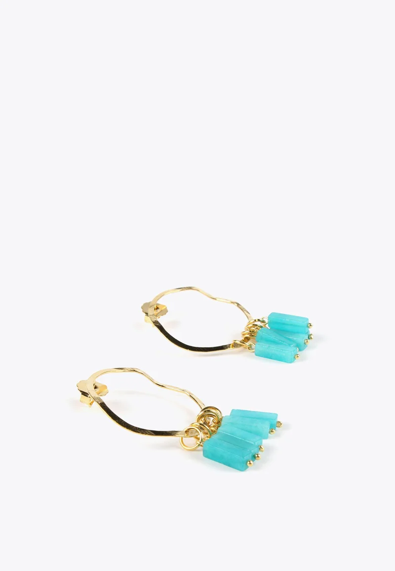 Lola Casademunt Natural stone hoop earrings