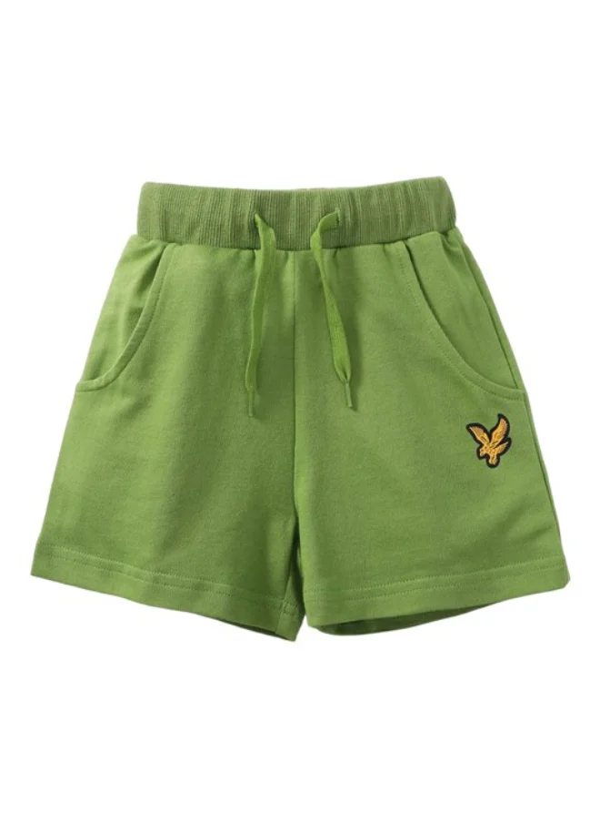 YUNIQEE Green Regular Fit Mid Rise Applique Shorts