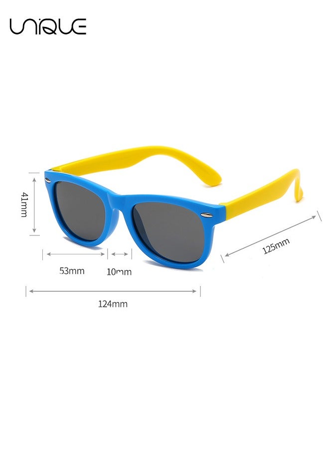 يونيك نظارات شمسية للأطفال - نظارات شمسية مستقطبة للأطفال TPEE إطار مطاطي مرن للأولاد والبنات الذين تتراوح أعمارهم بين 2-10 سنوات ، حماية من الأشعة فوق البنفسجية بنسبة 100٪ (علبة نظارات السيارة) - Image 2