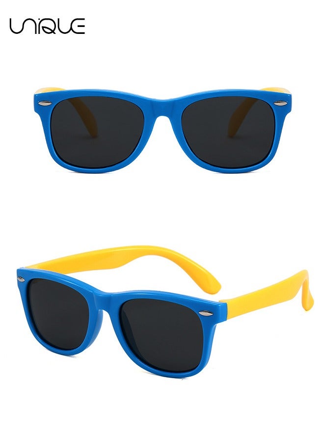 يونيك نظارات شمسية للأطفال - نظارات شمسية مستقطبة للأطفال TPEE إطار مطاطي مرن للأولاد والبنات الذين تتراوح أعمارهم بين 2-10 سنوات ، حماية من الأشعة فوق البنفسجية بنسبة 100٪ (علبة نظارات السيارة) - Image 3