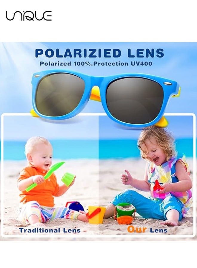 يونيك نظارات شمسية للأطفال - نظارات شمسية مستقطبة للأطفال TPEE إطار مطاطي مرن للأولاد والبنات الذين تتراوح أعمارهم بين 2-10 سنوات ، حماية من الأشعة فوق البنفسجية بنسبة 100٪ (علبة نظارات السيارة) - Image 5