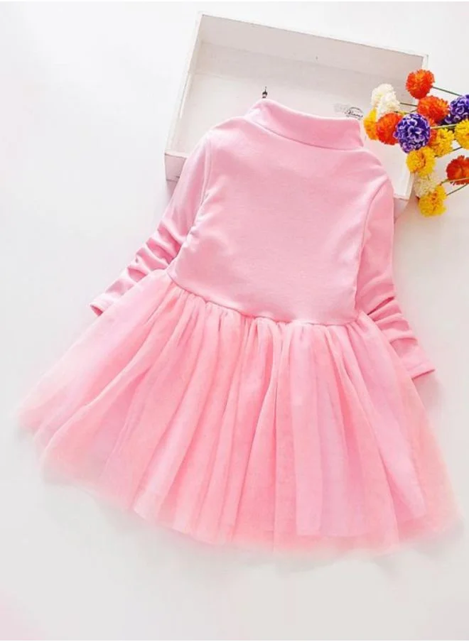 YUNIQEE Pink Fit & Flare V Neck Printed Dress
