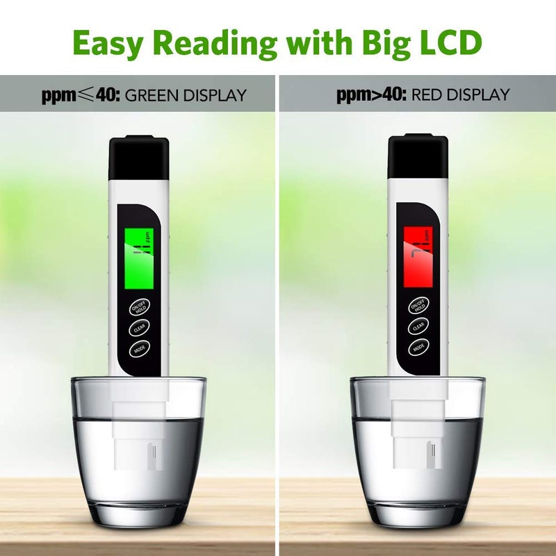 Hofun مقياس TDS الرقمي، هوفن 3 في 1 مقياس TDS و EC ودرجة الحرارة، مقياس PPM دقيق وموثوق، مجموعات اختبار المياه لجودة مياه الشرب، الصنبور، البئر، حمام السباحة، الأكواريوم، نظام RO/DI، الزراعة المائية - Image 3