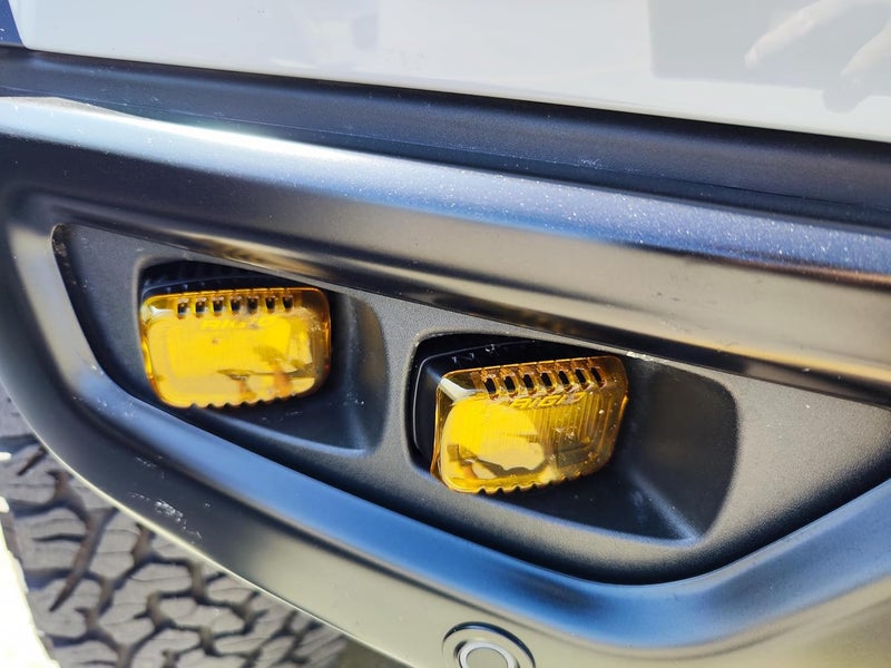 iJDMTOY 2pc 2500K Selective Yellow Colored LED Pod Fog Light Shield Cover Lenses, Compatible With Ford 2021-up F-150 Raptor, 2022-up Bronco Raptor - Image 4