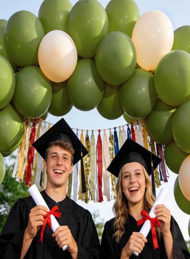 KUULBELA 110pcs Olive Green Balloon 12 Inch, Olive Green Latex Balloons for Birthday Party Baby Shower Wedding(with 2 Ribbons). - Image 5