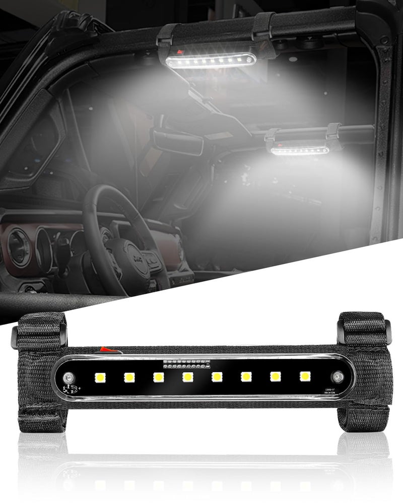 SUNPIE UTV Dome Light SXS Lights Wireless Roll Bar LED UTV Interior Light White Compatible with Polaris Can am PioneerTalon Kawasaki MuleTerxy Arctic Cat OffRoad SXS w114in2in Ironwork