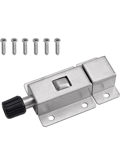 Shrux Spring Door Lock Slide Door Lock Bolt Latch Safety Automatic Spring Barrel Door Lock with Screws for Gate WindowHeavy Stainless Steel Material Door and Window Safety Security Spring Lock